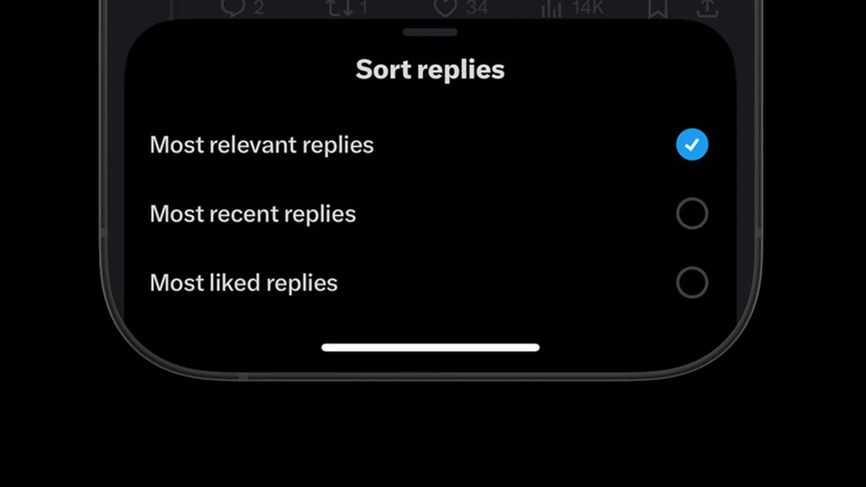 X reply sorting options