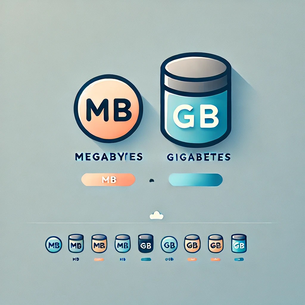 MB (Megabyte) and GB (Gigabyte)