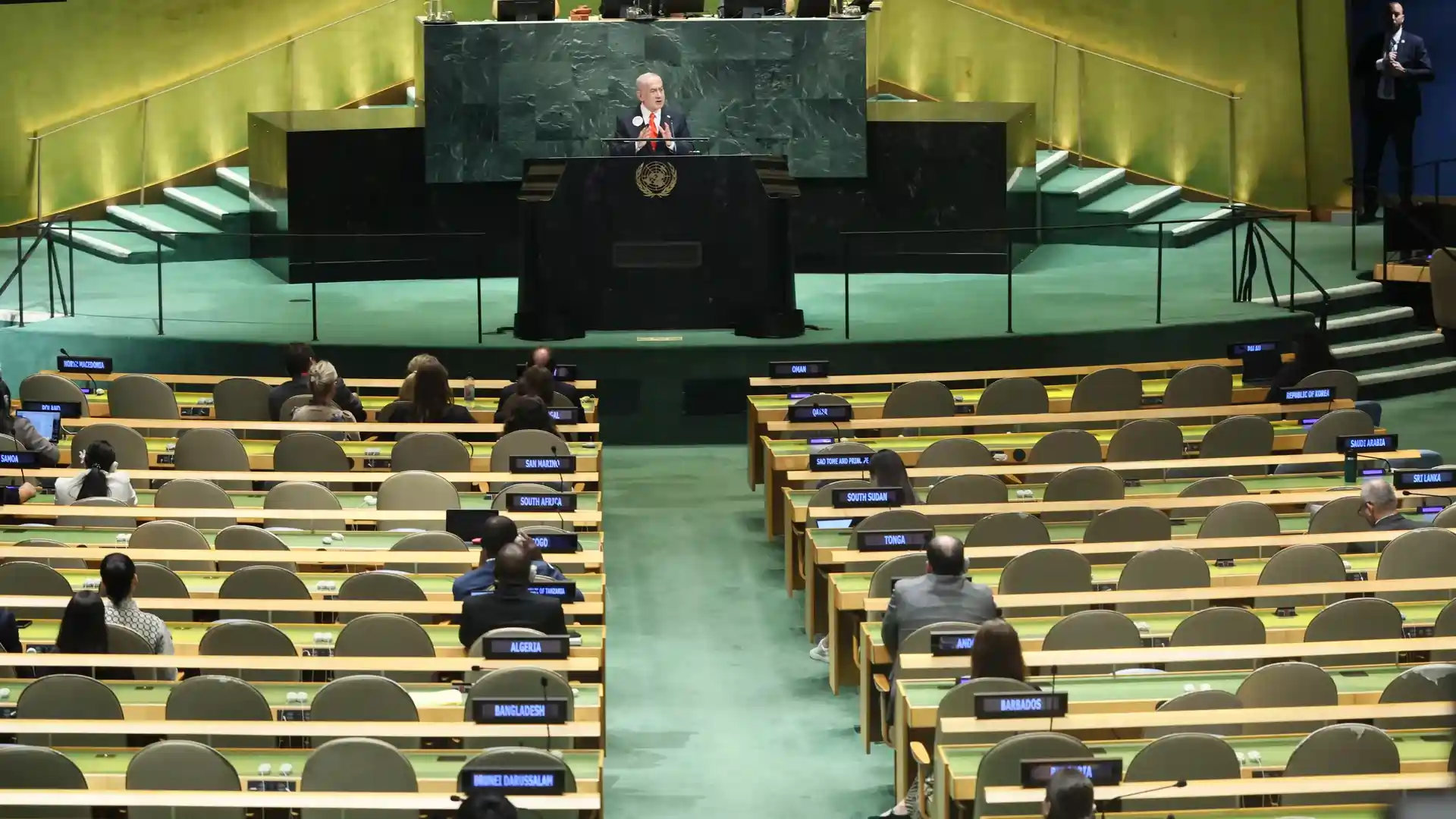 mass walkouts at UN during Netanyahu speech